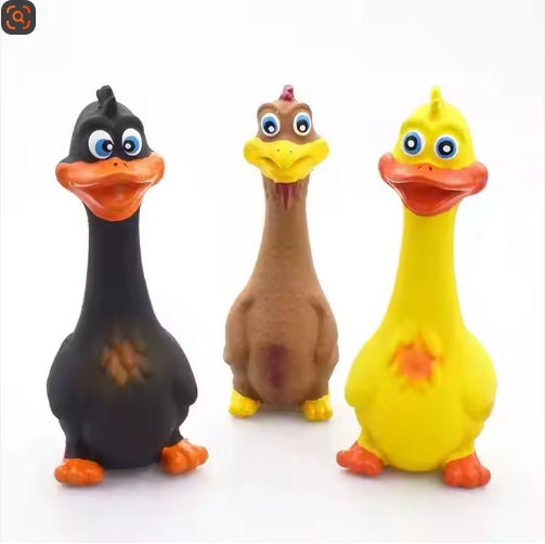 Squeaky Duck Dog Toy – Durable Latex Chew & Interactive Play Toy for Dogs