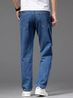 Men's Straight-Leg Jeans – 100% Cotton, Slight Stretch & Pocketed