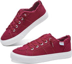 Women's Washed Canvas Slip-On Sneakers | Breathable Low-Top Casual Shoes