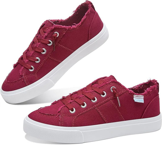 Women's Washed Canvas Slip-On Sneakers | Breathable Low-Top Casual Shoes