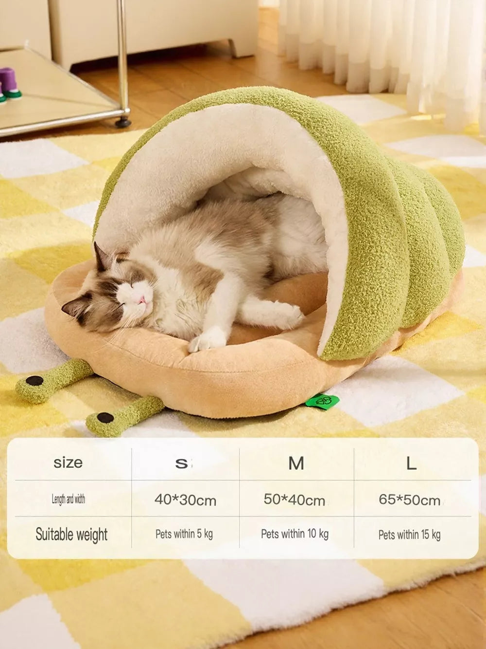 Caterpillar Cat Bed – Plush Enclosed Pet Nest for Cats & Small Pets