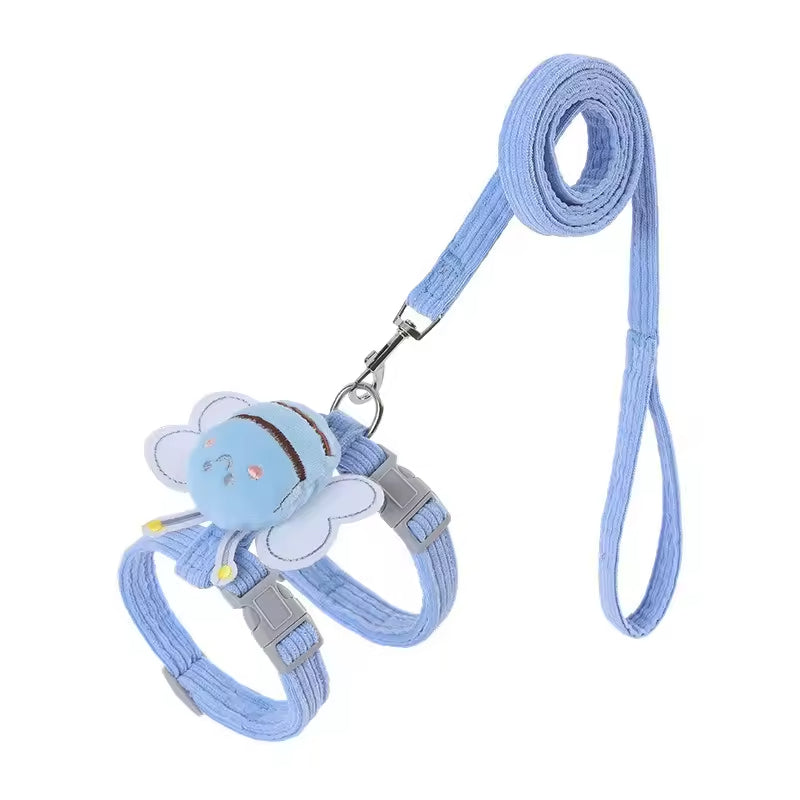 Angel Wings Cat Harness and Leash Set - Escape-Proof Adjustable Vest for Kittens & Small Dogs