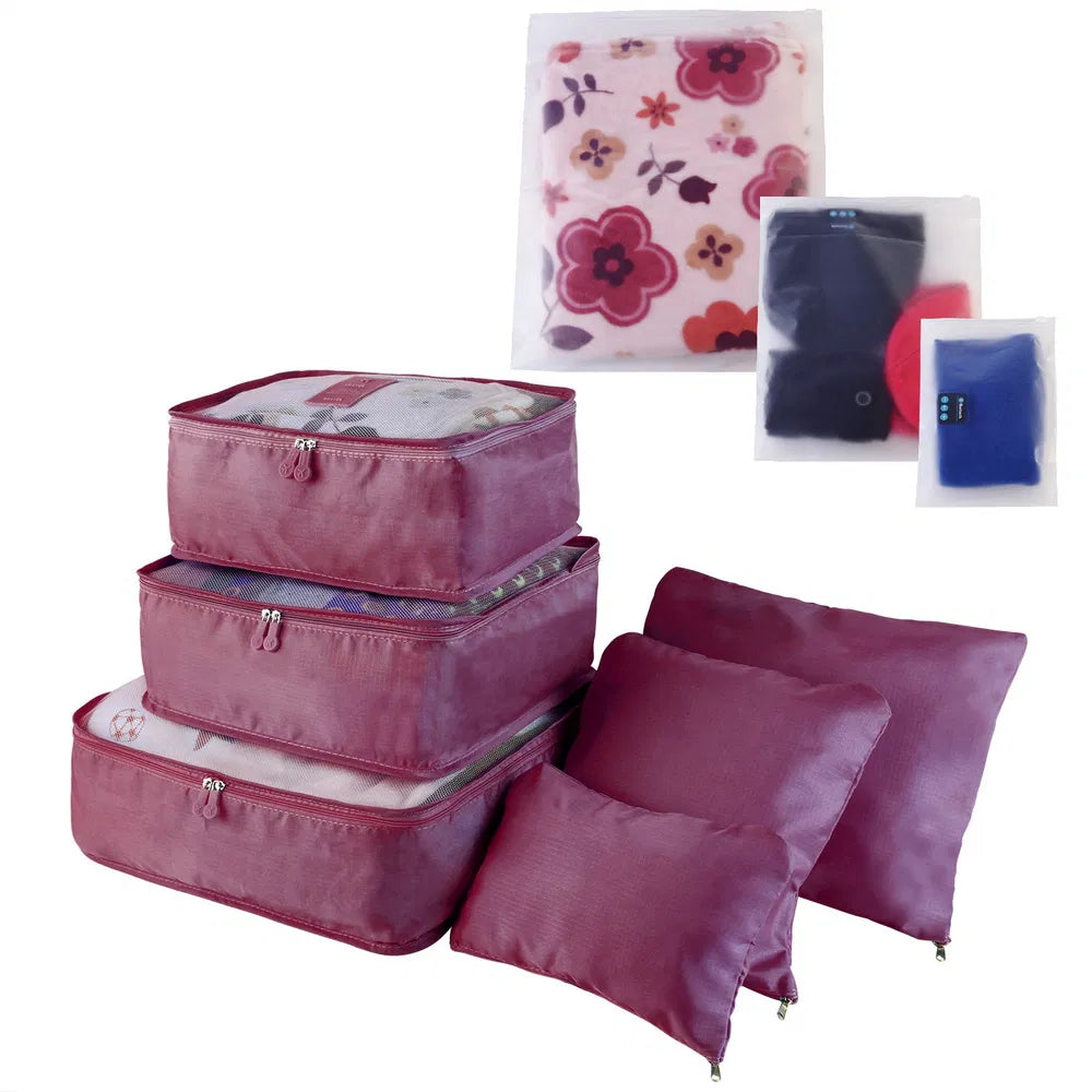 9-Piece Travel Packing Cube Set - Water-Resistant Luggage Organizer with Storage Bags