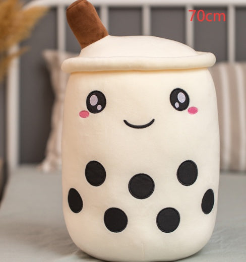 Boba Tea Plush Pillow - Cute Bubble Tea Stuffed Animal Cushion for Kids & Adults