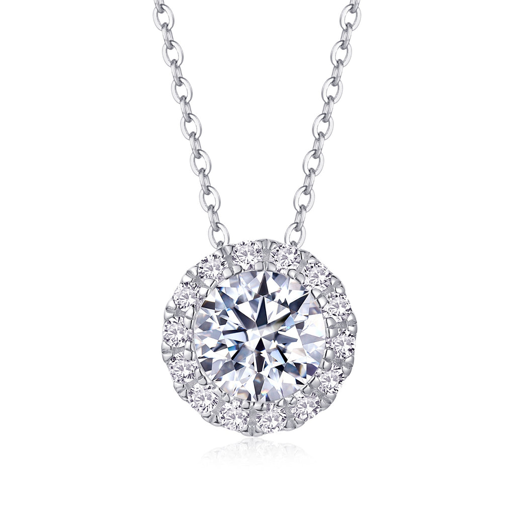 2 Carat Moissanite Pendant Necklace – Sterling Silver | Diamond Alternative for Women