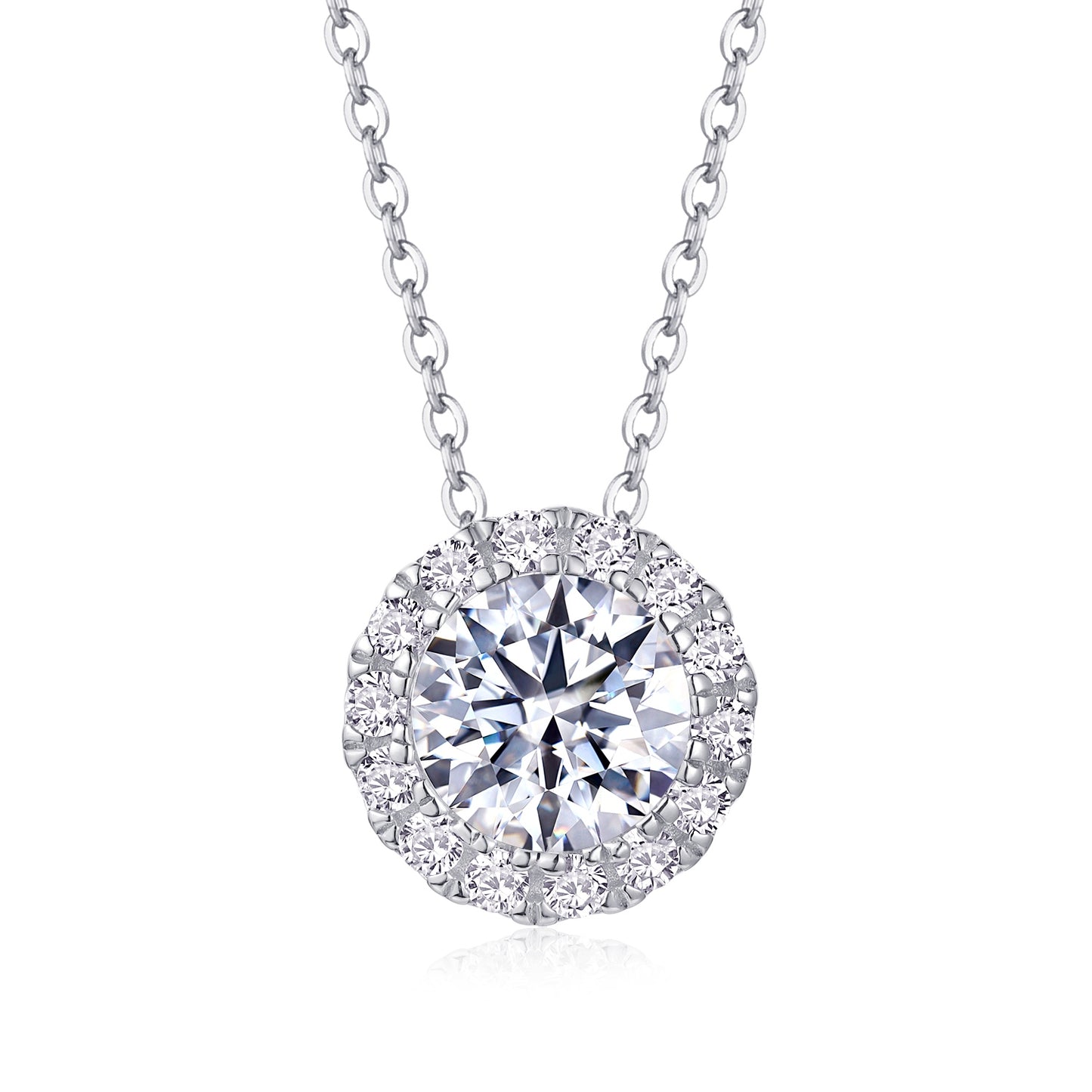 2 Carat Moissanite Pendant Necklace – Sterling Silver | Diamond Alternative for Women