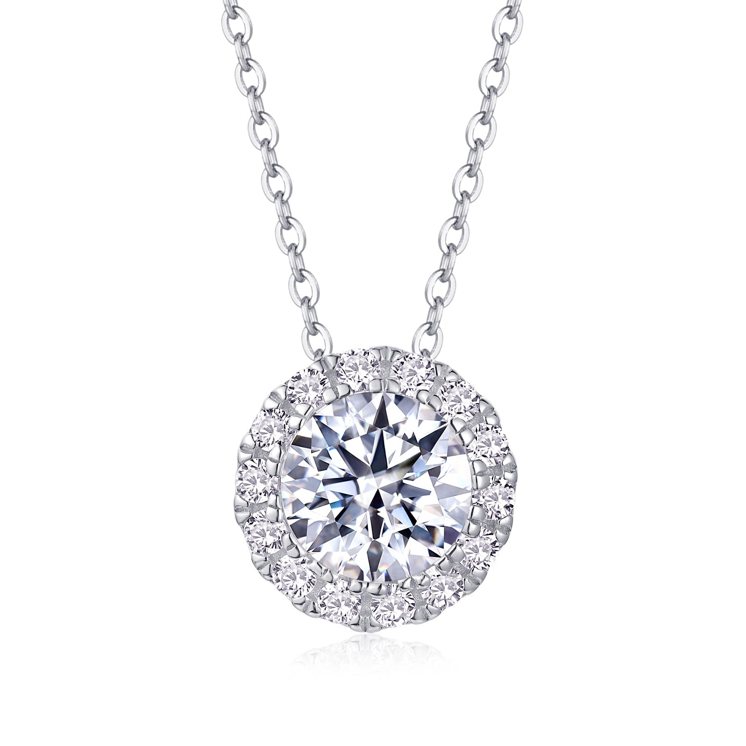 2 Carat Moissanite Pendant Necklace – Sterling Silver | Diamond Alternative for Women