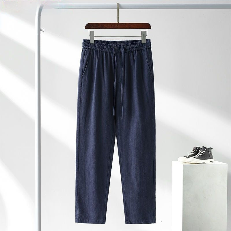 Men's Japanese-Style Linen Casual Pants – Relaxed Straight Leg, Sizes S–5XL