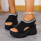 Women's Mesh Platform Wedge Sandals – High Heel Breathable Style