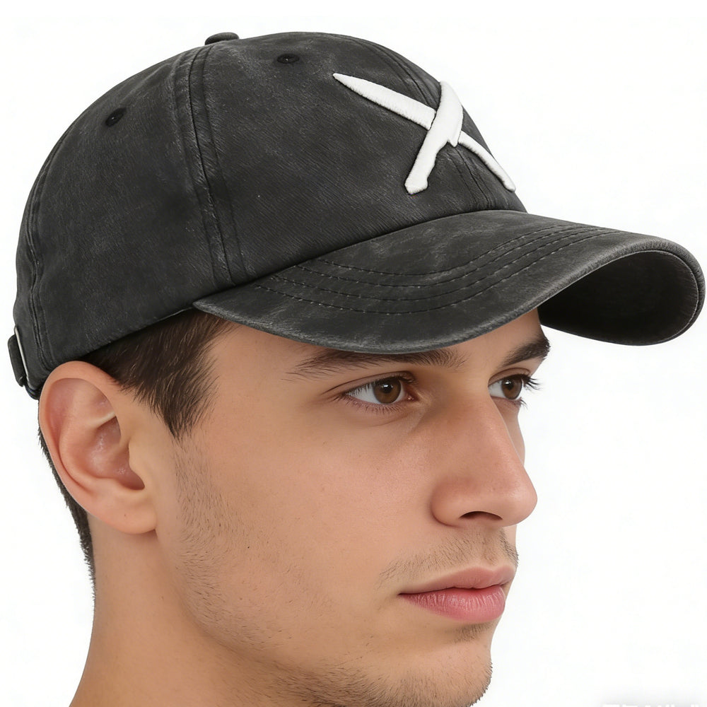 Embroidered Baseball Cap 2-Pack - Adjustable Cotton Hats for Men & Women