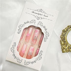 Press-On Nails | 24-Piece Butterfly Floral Diamond Set | Long Square