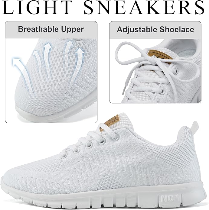Women's Knit Slip-On Walking Sneakers | Memory Foam Lightweight Casual Shoes