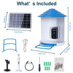 Smart Bird Feeder Camera with Solar Panel - 1080P HD AI Bird Identification & Motion Detection