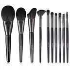 10-Piece Professional Makeup Brush Set | Natural Hair & Wood Handles
