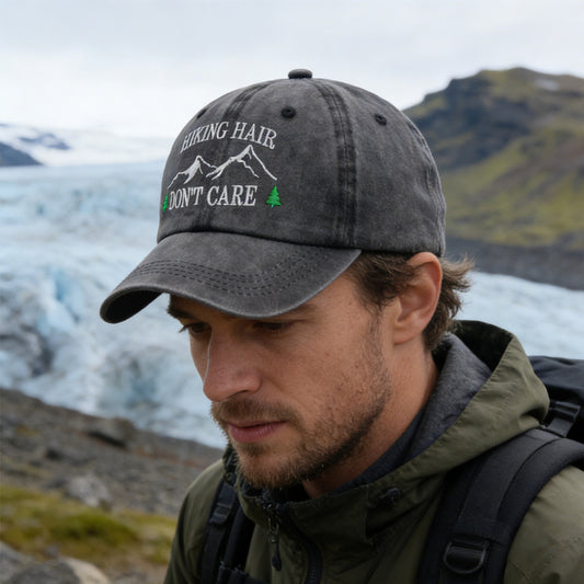 Embroidered Mountain Baseball Cap - 2 Pack Adjustable Cotton Hiking Hats for Men & Women