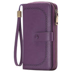 Leather Long Wallet – Slim PU Bifold for Women