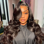 200% Density Body Wave Human Hair Lace Closure Wig - 4x7 Swiss Lace