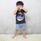 Soft Cotton Baby Summer Outfit Set – Cartoon T-Shirt & Shorts for Boys & Girls