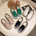 Women's Chunky Slip-On Platform Shoes | PU Leather Flat Casual Shoes – US 4–11