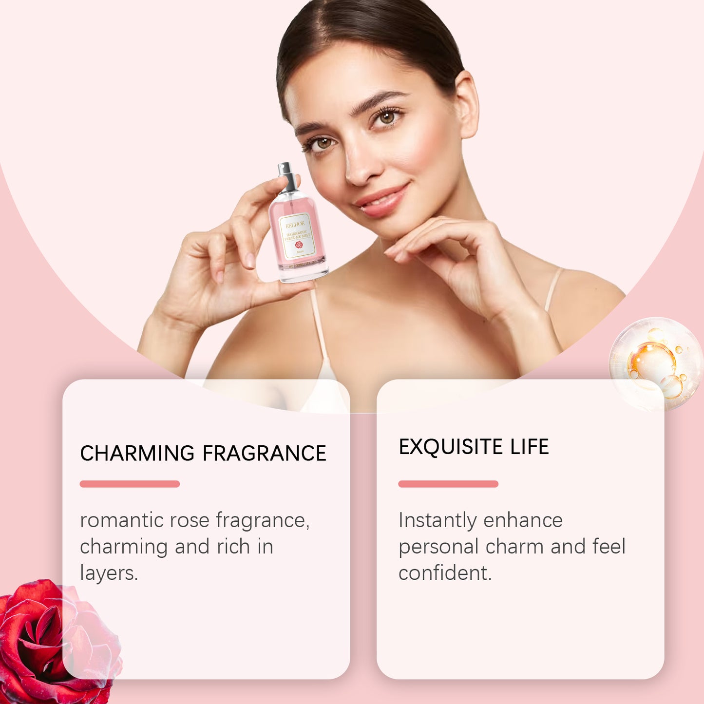 Rose Body & Hair Perfume Spray – Long-Lasting Floral Fragrance for Skin & Hair