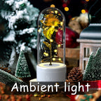 Enchanted Rose LED Light with Bluetooth Speaker - Romantic Glass Dome Night Light for Valentine's Day & Home Decor