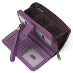 Leather Long Wallet – Slim PU Bifold for Women