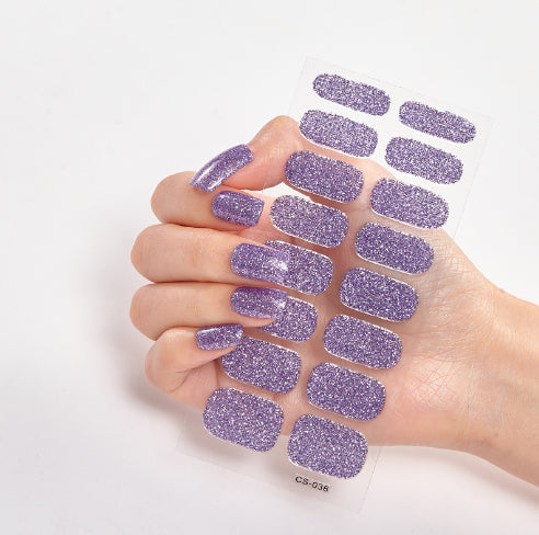 Pure Color Nail Stickers – 16 Solid Shades | Press-On Nail Art Strips