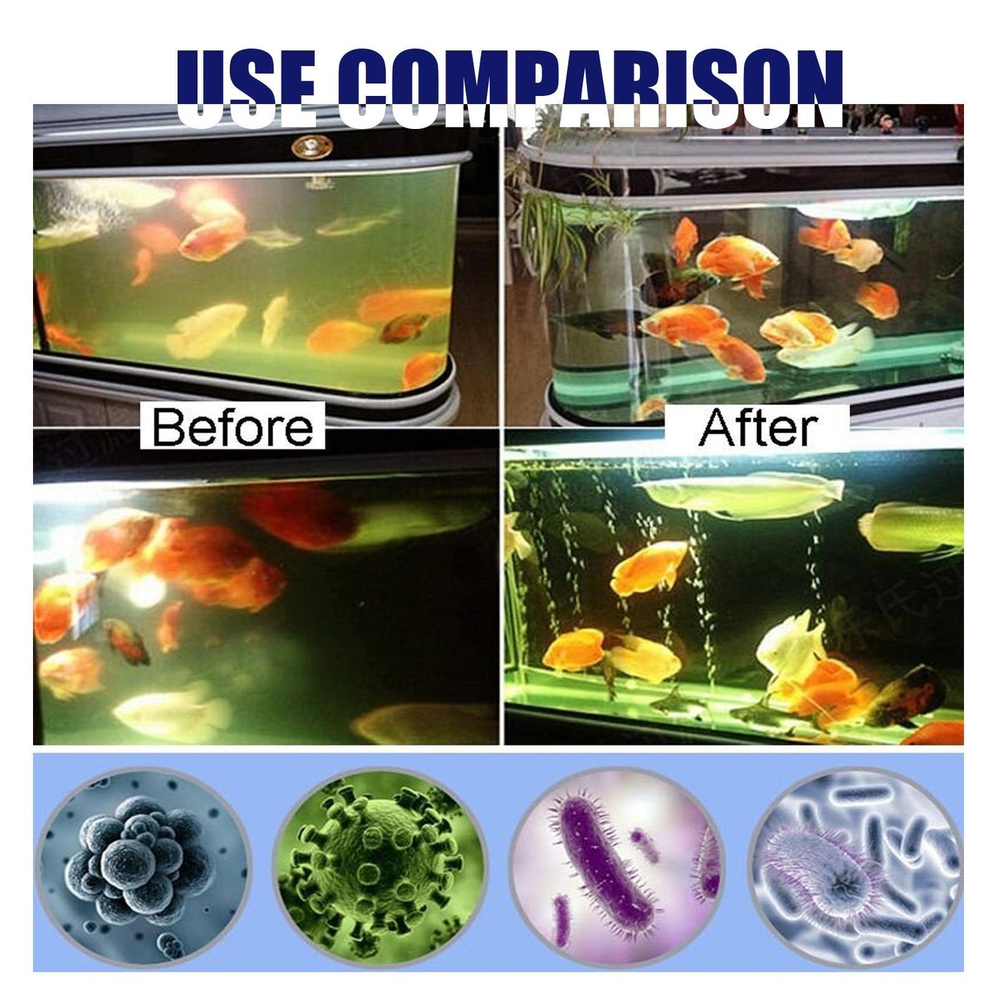 Aquarium Algae Remover - Fast-Acting Algaecide for Crystal Clear Fish Tanks
