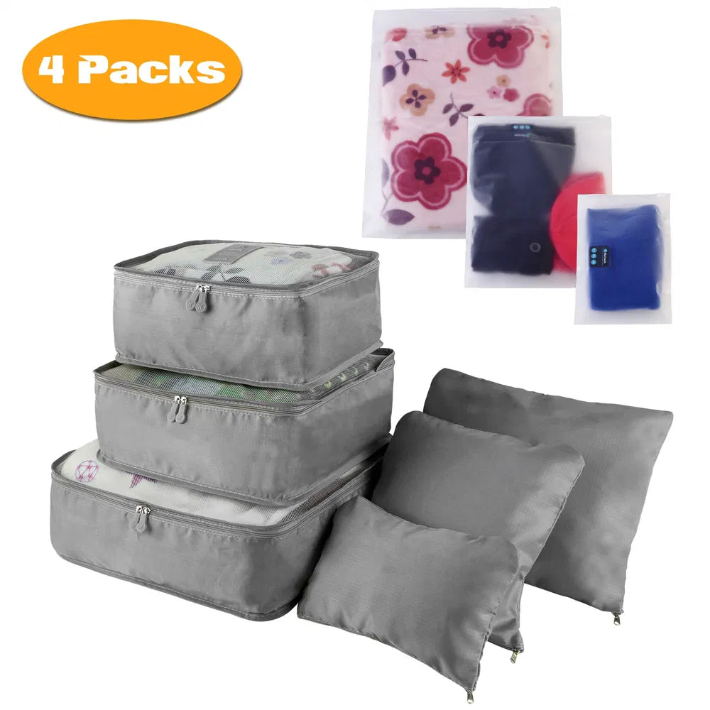 9-Piece Travel Packing Cube Set - Water-Resistant Luggage Organizer with Storage Bags