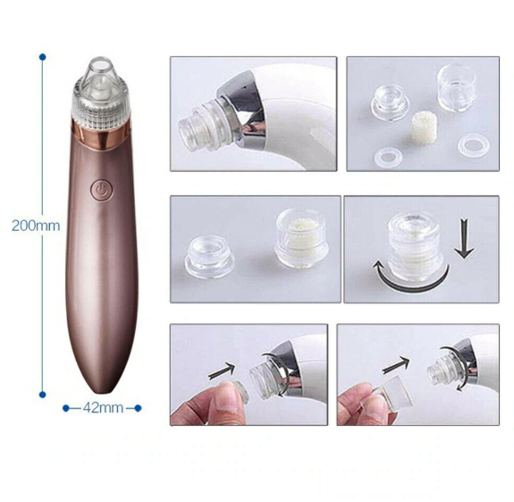 Blackhead Remover Vacuum | Professional Pore Cleaner with 4 Suction Heads