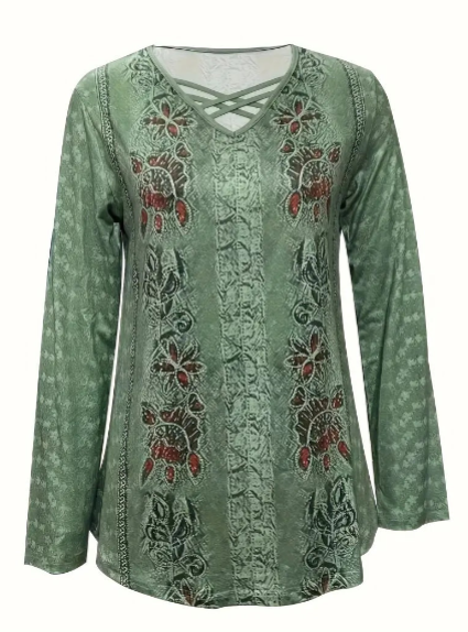Women's Lace Heart Print T-Shirt - Short Sleeve Summer Top