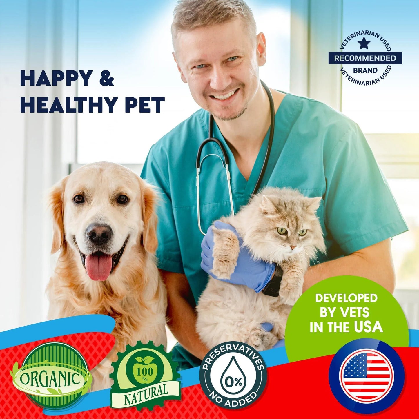 Natural Dewormer for Cats & Dogs - Herbal Liquid Drops for Tapeworm, Roundworm & Hookworm Prevention