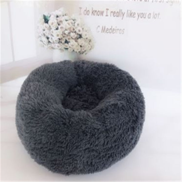 Plush Round Cat Bed – Ultra Soft Faux Fur Nest for Cats & Small Dogs