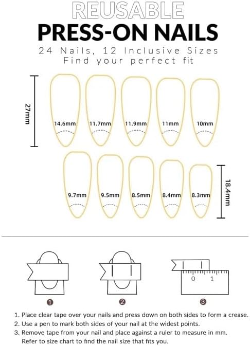 Halloween Press-On Nails | 24-Piece Almond Nail Set with Adhesive