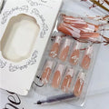 Diamond Butterfly Press-On Nails | 24-Piece Long Square Tip Set