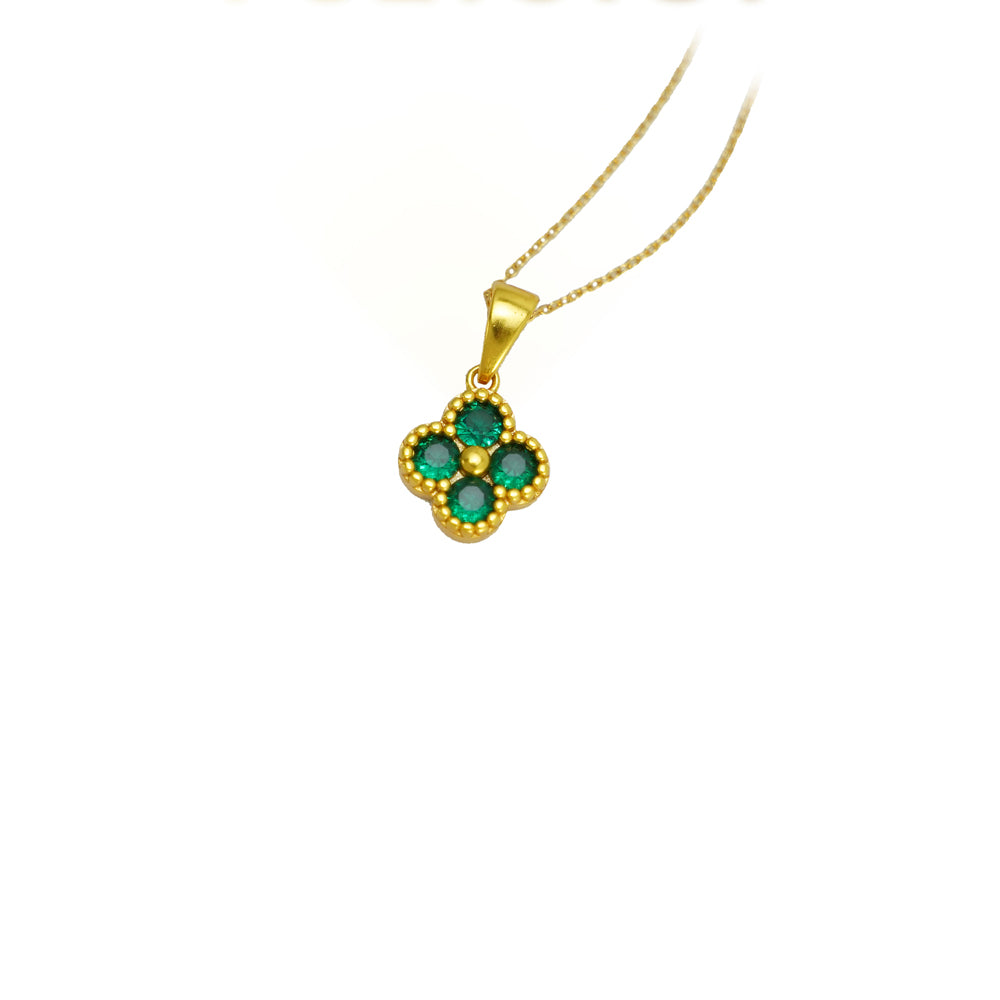Lucky Four Leaf Clover Necklace | 24K Gold Plated Pendant & Adjustable Chain