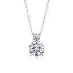 3 Carat Moissanite Pendant Necklace | S925 Sterling Silver, Platinum Plated
