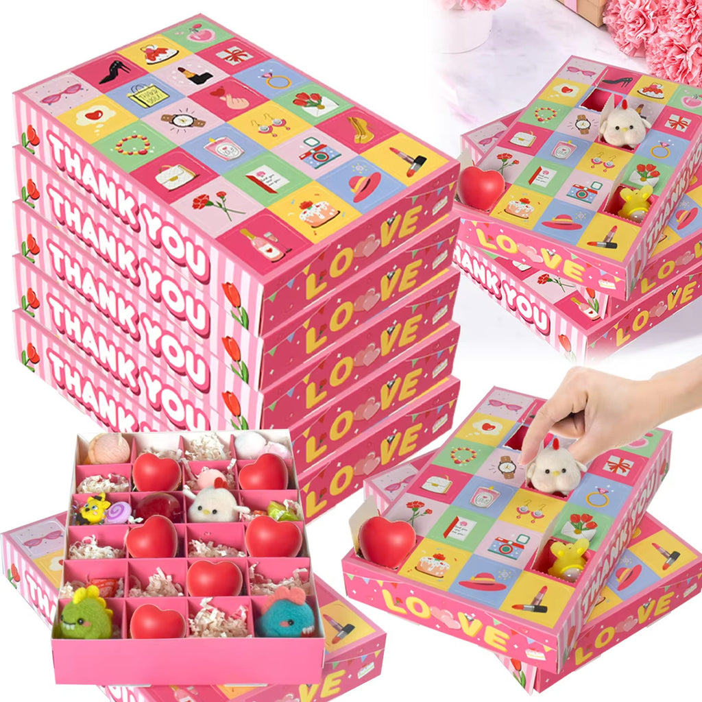 Valentine's Day Countdown Calendar - 24 Day Pink Gift Box Set for Romance & Weddings