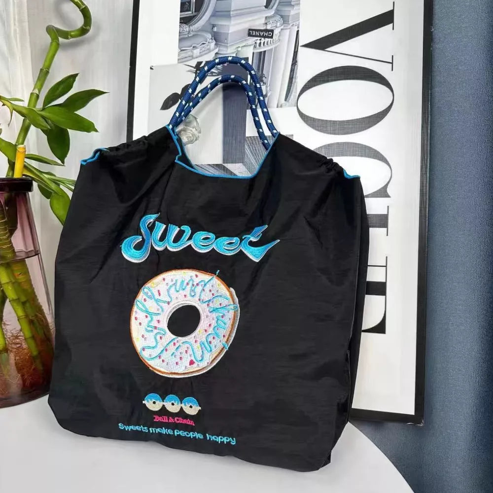 Embroidered Lightweight Canvas Tote Bag