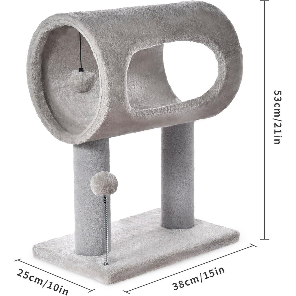 Cat Tree Tower with Tunnel Bed & Scratching Posts – 20.5" Play & Rest Station for Cats