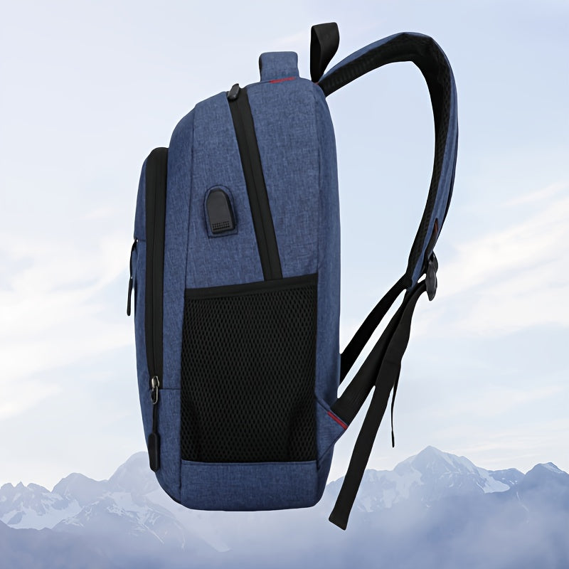 Large Capacity Laptop Backpack - Water-Resistant Oxford Cloth with Tablet Compartment