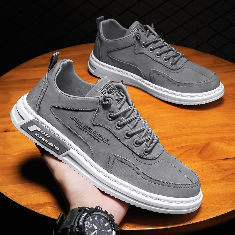 Men's Canvas Platform Sneakers – Breathable Lace-Up Casual Shoes
