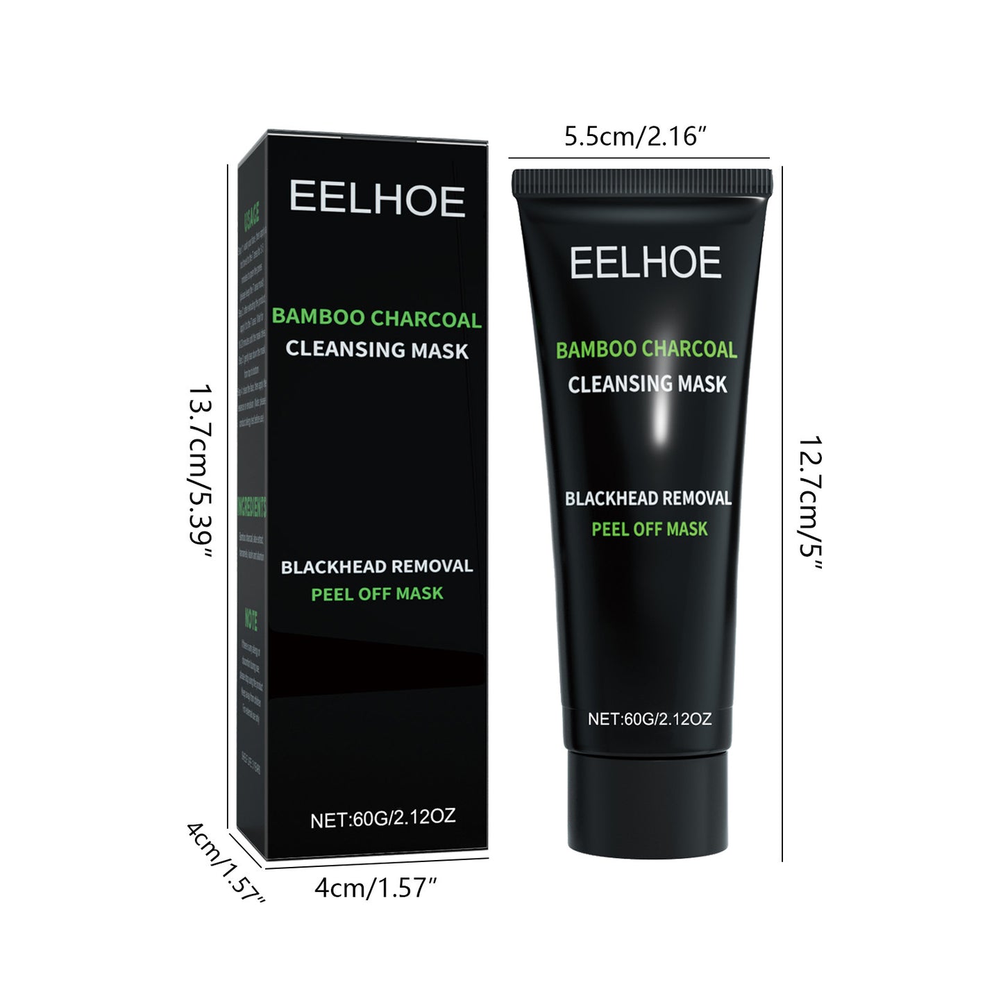 Bamboo Charcoal Peel Off Face Mask - Deep Pore Cleansing Blackhead Remover for Clear Skin