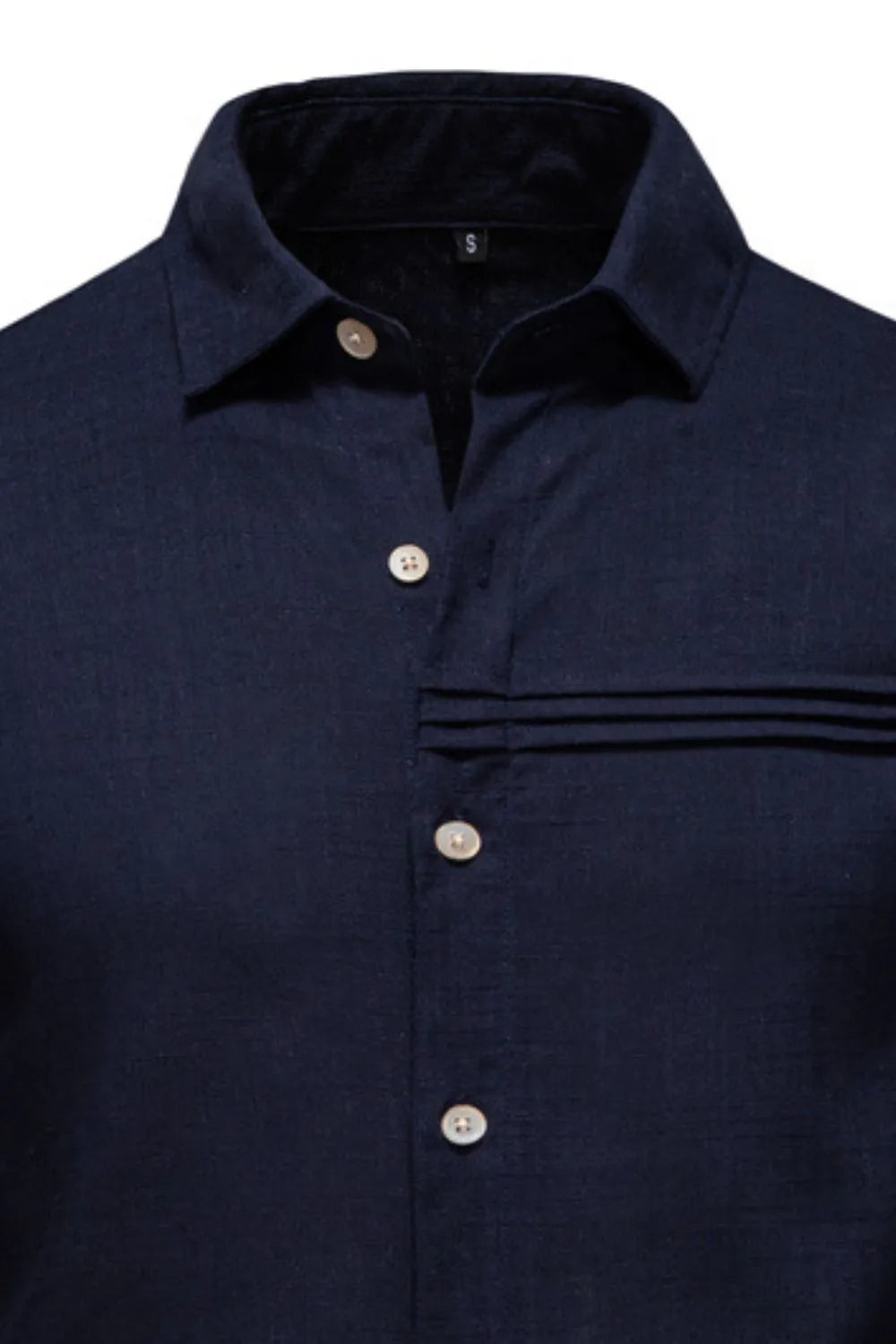 Men's Collared Button-Down Shirt – Viscose Linen Blend Breathable Top