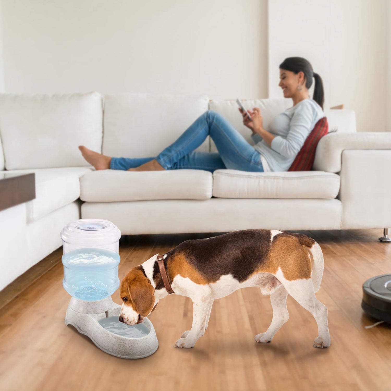 Automatic Pet Water Dispenser - 1 Gallon Self-Filling Gravity Waterer for Dogs and Cats