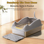 Premium Stainless Steel Cat Litter Box - Extra Large, Rust-Proof & Odor-Free