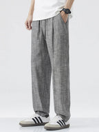 Men's Relaxed Fit Drawstring Pants – Rayon Linen Blend Casual