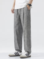 Men's Relaxed Fit Drawstring Pants – Rayon Linen Blend Casual