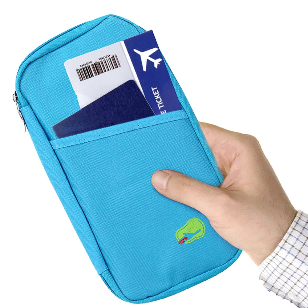 Travel Passport Holder Wallet - RFID Blocking Organizer with 12 Card Slots for Documents, Tickets & Phone