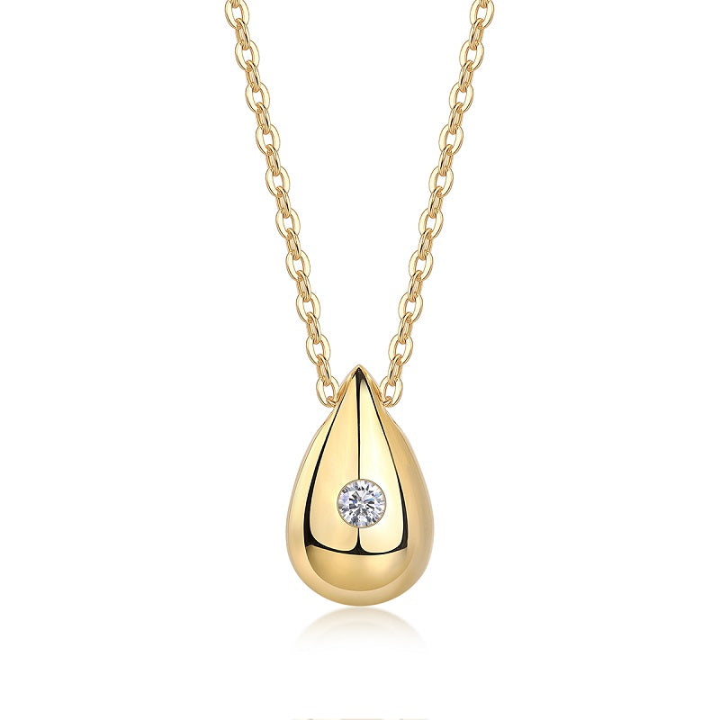 Moissanite Water Drop Necklace | 0.1ct Diamond Alternative | S925 Sterling Silver Pendant